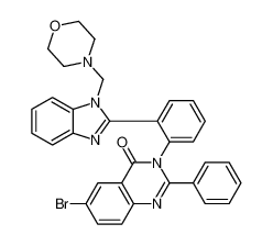 6-bromo-3-[2-[1-(morpholin-4-ylmethyl)benzimidazol-2-yl]phenyl]-2-phenylquinazolin-4-one 91045-27-1