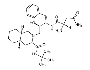2-[3(S)-[(L-asparaginyl)-amino]-2(R)-hydroxy-4-phenylbutyl]-N-tert-butyl-decahydro(4aS,8aS)-isoquinoline-3(S)-carboxamide 137431-06-2