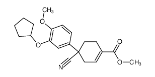 methyl 4-cyano-4-(3-cyclopentyloxy-4-methoxyphenyl)cyclohex-1-ene-1-carboxylate 153259-59-7