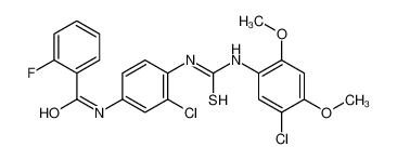 N-[3-chloro-4-[(5-chloro-2,4-dimethoxyphenyl)carbamothioylamino]phenyl]-2-fluorobenzamide