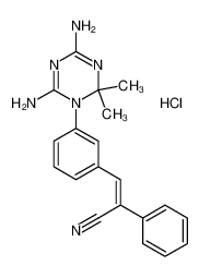 (Z)-3-[3-(4,6-diamino-2,2-dimethyl-1,3,5-triazin-1-yl)phenyl]-2-phenylprop-2-enenitrile,hydrochloride 19160-02-2