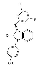3-((3,5-difluorophenyl)imino)-1-(4-hydroxyphenyl)-1,3-dihydro-2H-indol-2-one 659726-75-7