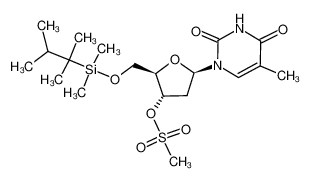 (2R,3S,5R)-2-((((2,3-dimethylbutan-2-yl)dimethylsilyl)oxy)methyl)-5-(5-methyl-2,4-dioxo-3,4-dihydropyrimidin-1(2H)-yl)tetrahydrofuran-3-yl methanesulfonate 123533-04-0