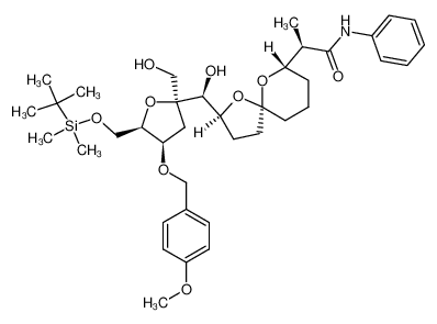 (R)-2-((2S,5S,7S)-2-{(S)-[(2S,4R,5R)-5-(tert-Butyl-dimethyl-silanyloxymethyl)-2-hydroxymethyl-4-(4-methoxy-benzyloxy)-tetrahydro-furan-2-yl]-hydroxy-methyl}-1,6-dioxa-spiro[4.5]dec-7-yl)-N-phenyl-propionamide