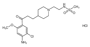 1-(4-氨基-5-氯-2-甲氧基苯基)-3-[(1-2-甲基磺酰基氨基)乙基-4-哌啶基]-1-丙酮盐酸盐图片