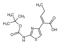 (Z)-2-(2-((tert-Butoxycarbonyl)amino)thiazol-4-yl)pent-2-enoic acid 86978-24-7