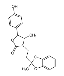 87081-34-3 5-(4-羟基苯基)-4-甲基-3-[2-(2-甲基-1,3-苯并二氧戊环-2-基)乙基]-1,3-恶唑烷-2-酮