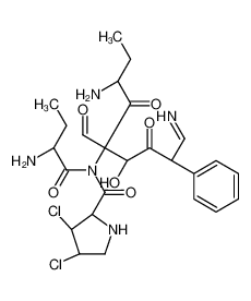 (2R,4R)-N-(2-aminobutanoyl)-N-[(4S,5S)-7-amino-5-formyl-4-hydroxy-1-imino-3,6-dioxo-2-phenylnonan-5-yl]-3,4-dichloropyrrolidine-2-carboxamide