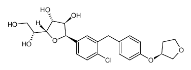 	(4R,5R)-2-(4-chloro-3-(4-(((S)-tetrahydrofuran-3-yl)oxy)benzyl) phenyl)-5-((R)-1,2-dihydroxyethyl)tetrahydrofuran-3,4-diol 1620758-31-7
