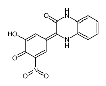 3-(3-hydroxy-5-nitro-4-oxocyclohexa-2,5-dien-1-ylidene)-1,4-dihydroquinoxalin-2-one 125629-09-6