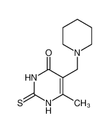 6-methyl-5-(piperidin-1-ylmethyl)-2-sulfanylidene-1H-pyrimidin-4-one 29228-83-9