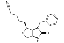 5-((3aR,6S,6aS)-1-Benzyl-2-oxo-hexahydro-thieno[3,4-d]imidazol-6-yl)-pentanenitrile 116615-96-4