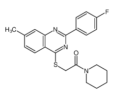 2-{[2-(4-Fluorophenyl)-7-methyl-4-quinazolinyl]sulfanyl}-1-(1-pip eridinyl)ethanone