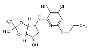 (3aR,4S,6R,6aS)-6-[[5-氨基-6-氯-2-(丙硫基)-4-嘧啶基]氨基]四氢-2,2-二甲基-4H-环戊烯并-1,3-二恶茂-4-醇