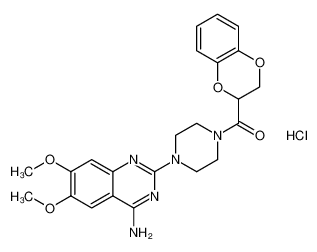 [4-(4-amino-6,7-dimethoxyquinazolin-2-yl)piperazin-1-yl]-(2,3-dihydro-1,4-benzodioxin-3-yl)methanone,hydrochloride 70918-01-3