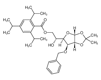 3-O-benzyl-1,2-O-isopropylidene-6-O-(2,4,6-triisopropylbenzoyl)-α-D-glucofuranose 1207730-44-6