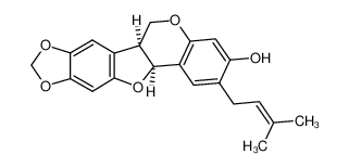 6a,12a-二氢-2-(3-甲基-2-丁烯基)-6H-(1,3)二氧杂环戊并(5,6)苯并呋喃并(3,2-c)(1)苯并吡喃-3-醇