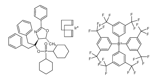 ((4R,5R)-(+)-O-[1-Benzyl-1-(5-methyl-2-phenyl-4,5-dihydrooxazol-4-yl)-2-phenylethyl] (dicyclohexylphosphinite)(1,5-COD)iridium(I) tetrakis(3,5-bis(trifluoromethyl)phenylborate, min. 97% (R,R)-[COD]Ir[