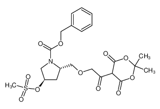 (2S,4R)-1-benzyloxycarbonyl-2-{2-(2,2-dimethyl-4,6-dioxo-1,3-dioxan-5-yl)-2-oxoethyl}-oxymethyl-4-methanesulfonyloxypyrrolidine