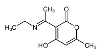3-(1-(ethylimino)ethyl)-4-hydroxy 6-methyl-pyran-2-one 91819-05-5