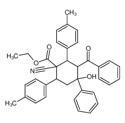 ethyl 3-benzoyl-1-cyano-4-hydroxy-4-phenyl-2,6-di-p-tolylcyclohexane-1-carboxylate 83624-75-3