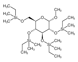 (((2R,3R,4S,5R,6S)-2-(((ethyldimethylsilyl)oxy)methyl)-6-methoxytetrahydro-2H-pyran-3,4,5-triyl)tris(oxy))tris(ethyldimethylsilane) 1418118-65-6