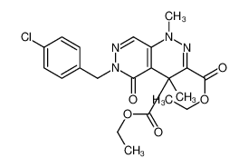diethyl 6-[(4-chlorophenyl)methyl]-1,4-dimethyl-5-oxopyridazino[4,5-c]pyridazine-3,4-dicarboxylate
