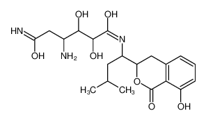 4-Amino-2,3-dihydroxy-N<sup>1</sup>-[1-(8-hydroxy-1-oxo-3,4-dihydro-1H-isochromen-3-yl)-3-methylbutyl]hexanediamide (non-preferred name) 78654-44-1