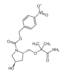 1-Pyrrolidinecarboxylic acid,2-[(2-amino-1,1-dimethyl-2-oxoethoxy)methyl]-4-hydroxy-,(4-nitrophenyl)methyl ester, (2S-trans)-