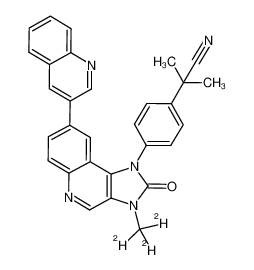 2-methyl-2-(4-(3-(methyl-d3)-2-oxo-8-(quinolin-3-yl)-2,3-dihydro-1H-imidazo[4,5-c]quinolin-1-yl)phenyl)propanenitrile 1133206-74-2