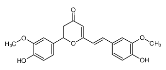 153127-42-5 2,3-二氢-2-(4-羟基-3-甲氧基苯基)-6-[(1E)-2-(4-羟基-3-甲氧基苯基)乙烯基]-4H-吡喃-4-酮