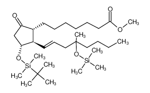 methyl 7-((1R,2R,3R)-3-((tert-butyldimethylsilyl)oxy)-2-((E)-4-methyl-4-((trimethylsilyl)oxy)oct-1-en-1-yl)-5-oxocyclopentyl)heptanoate 104334-05-6