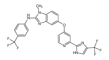 1-methyl-5-[2-[5-(trifluoromethyl)-1H-imidazol-2-yl]pyridin-4-yl]oxy-N-[4-(trifluoromethyl)phenyl]benzimidazol-2-amine 927880-90-8