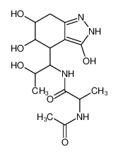 2-acetamido-N-[1-(5,6-dihydroxy-3-oxo-1,2,4,5,6,7-hexahydroindazol-4-yl)-2-hydroxypropyl]propanamide