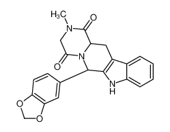 (6R,12aS)-2,3,6,7,12,12a-hexahydro-2-methyl-6-(3,4-methylenedioxyphenyl)-pyrazino[2',1':6,1]pyrido[3,4-b]indole-1,4-dione 171596-27-3