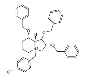 (1S,2R,8S,8aR)-4-benzyl-1,2,8-tris(benzyloxy)octahydro-1H-indolizin-4-ium chloride 113626-63-4