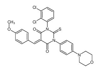 (5Z)-1-(2,3-二氯苯基)-5-[(4-甲氧基苯基)亚甲基]-3-(4-吗啉-4-基苯基)-2-硫代-1,3-二嗪农-4,6-二酮