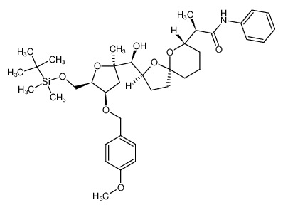 (R)-2-((2S,5S,7S)-2-{(S)-[(2R,4R,5R)-5-(tert-Butyl-dimethyl-silanyloxymethyl)-4-(4-methoxy-benzyloxy)-2-methyl-tetrahydro-furan-2-yl]-hydroxy-methyl}-1,6-dioxa-spiro[4.5]dec-7-yl)-N-phenyl-propionamide