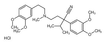 2-(3,4-dimethoxyphenyl)-2-[2-[2-(3,4-dimethoxyphenyl)ethyl-methylamino]ethyl]-3-methylbutanenitrile,hydrochloride 1794-55-4