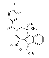 3-(3,4-二氟苯甲酰基)-1,1-二甲基-1,2,3,6-四氢氮杂卓并[4,5-b]吲哚-5-羧酸乙酯