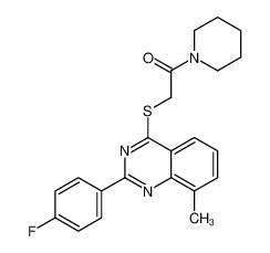 2-{[2-(4-Fluorophenyl)-8-methyl-4-quinazolinyl]sulfanyl}-1-(1-pip eridinyl)ethanone