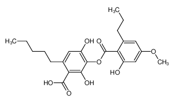 2,4-dihydroxy-3-(2-hydroxy-4-methoxy-6-propyl-benzoyloxy)-6-pentyl-benzoic acid 552-56-7