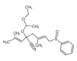 2-(1-ethoxyethoxy)-4-methyl-2-(2-methylprop-1-en-1-yl)-6-(phenylsulfinyl)hex-4-enenitrile