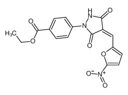 418805-02-4 4-[4-[(5-硝基-2-呋喃基)亚甲基]-3,5-二氧代-1-吡唑烷基]苯甲酸乙酯