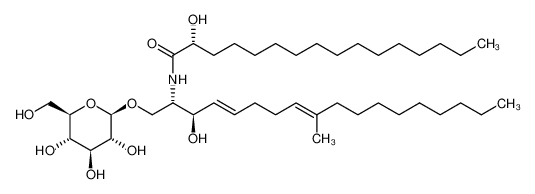 (2R)-N-[(2S,3R,4E,8E)-1-(β-D-Glucopyranosyloxy)-3-hydroxy-9-methy l-4,8-octadecadien-2-yl]-2-hydroxyhexadecanamide 88642-46-0
