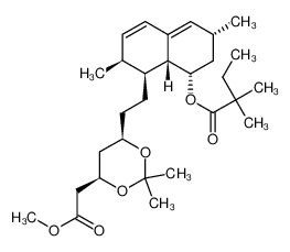2,2-dimethyl-6(R)-(2-(8(S)-(2,2-dimethylbutyryloxy)-2(S),6(R)-dimethyl-1,2,6,7,8,8a(R)-hexahydronaphthyl-1(S))ethyl)-4(R)-(methyloxycarbonyl)methyl-1,3-dioxane 272456-97-0