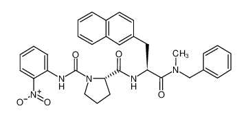 (2S)-2-N-[(2S)-1-[benzyl(methyl)amino]-3-naphthalen-2-yl-1-oxopropan-2-yl]-1-N-(2-nitrophenyl)pyrrolidine-1,2-dicarboxamide 180046-99-5