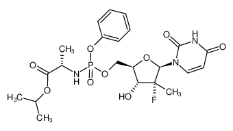 5'-O-(isopropyl-L-alanate,phenyl-phosphoramidyl)-2'-deoxy-2'-fluoro-2'-C-methyl-uridine 1064684-44-1