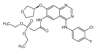 Diethyl-{[4-((3-chloro-4-fluorophenyl)amino)-7-(((S)-tetrahydro-furan-3-yloxy)quinazolin-6-yl)carbamoyl]methyl}phosphonate 618061-76-0