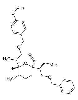 110653-54-8 (2R,5S,6R)-2-[(S)-1-benzyloxymethylpropyl]-6-[(S)-2-(4-methoxybenzyloxy)-1-methylethyl]-5-methyltetrahydropyran-2-carbaldehyde